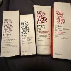 Briogeo Hair Care Collection with White and Red Accents